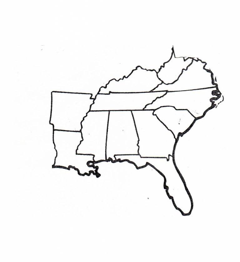 Blank Map Of Southeast Region Within Us Map States Capitals 