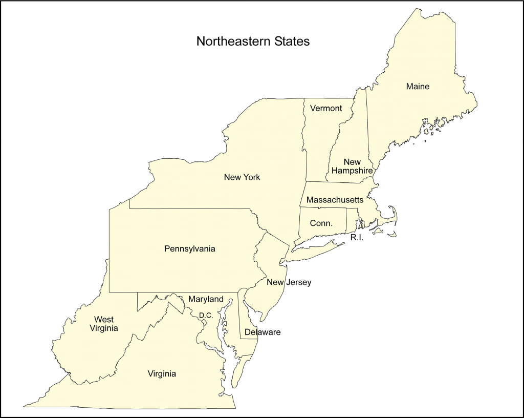 Blank Map Of The Northeast | Sitedesignco - Printable Map Of Northeast States