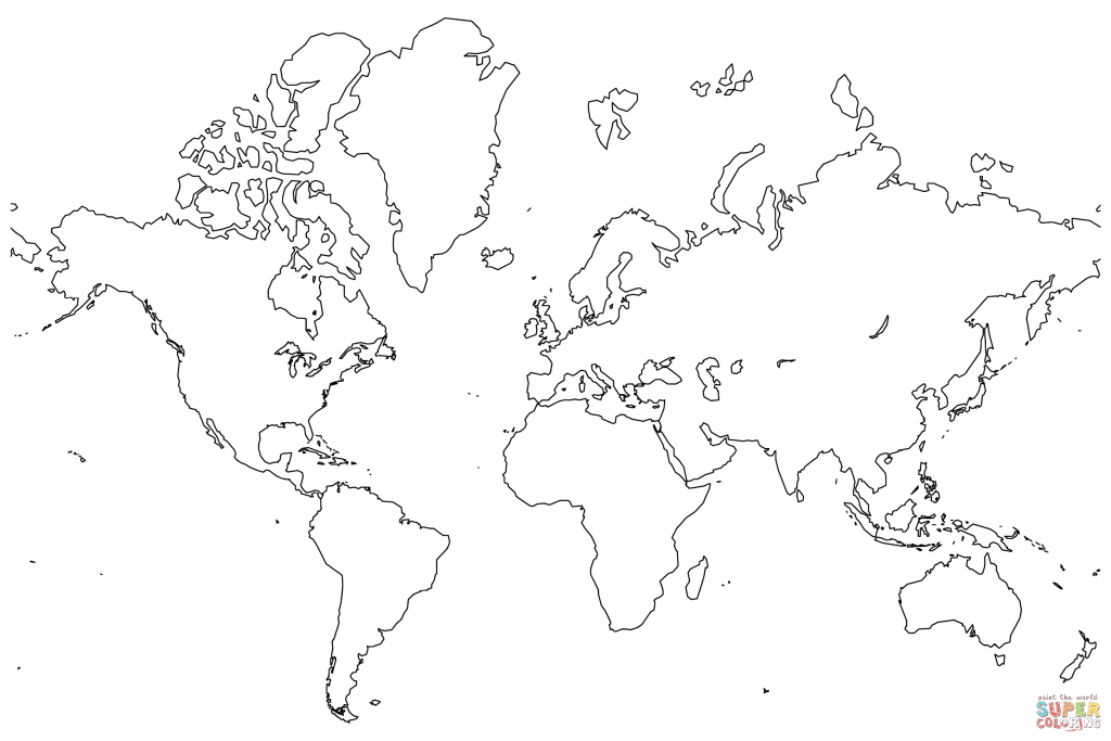 Blank Map Of The World Coloring Page | Free Printable Coloring Pages - Coloring World Map Printable