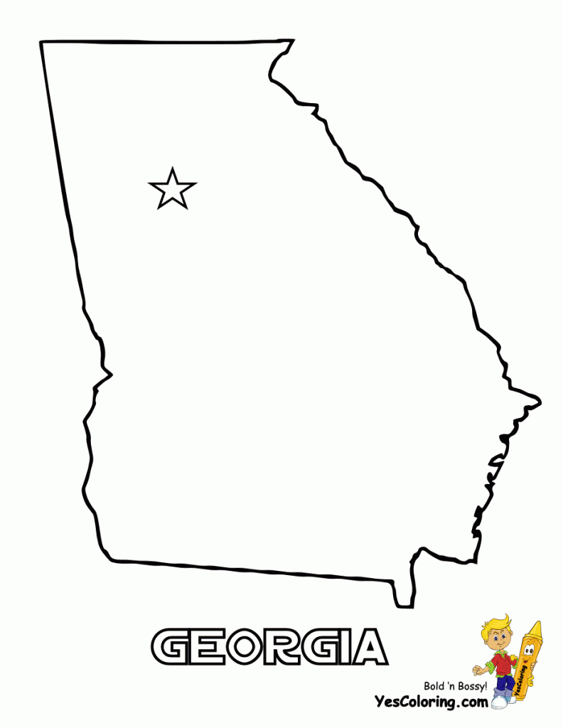 Blank Map Outline Georgia Coloring Page At Yescoloring. | Free Usa - Outline Map Of Puerto Rico Printable