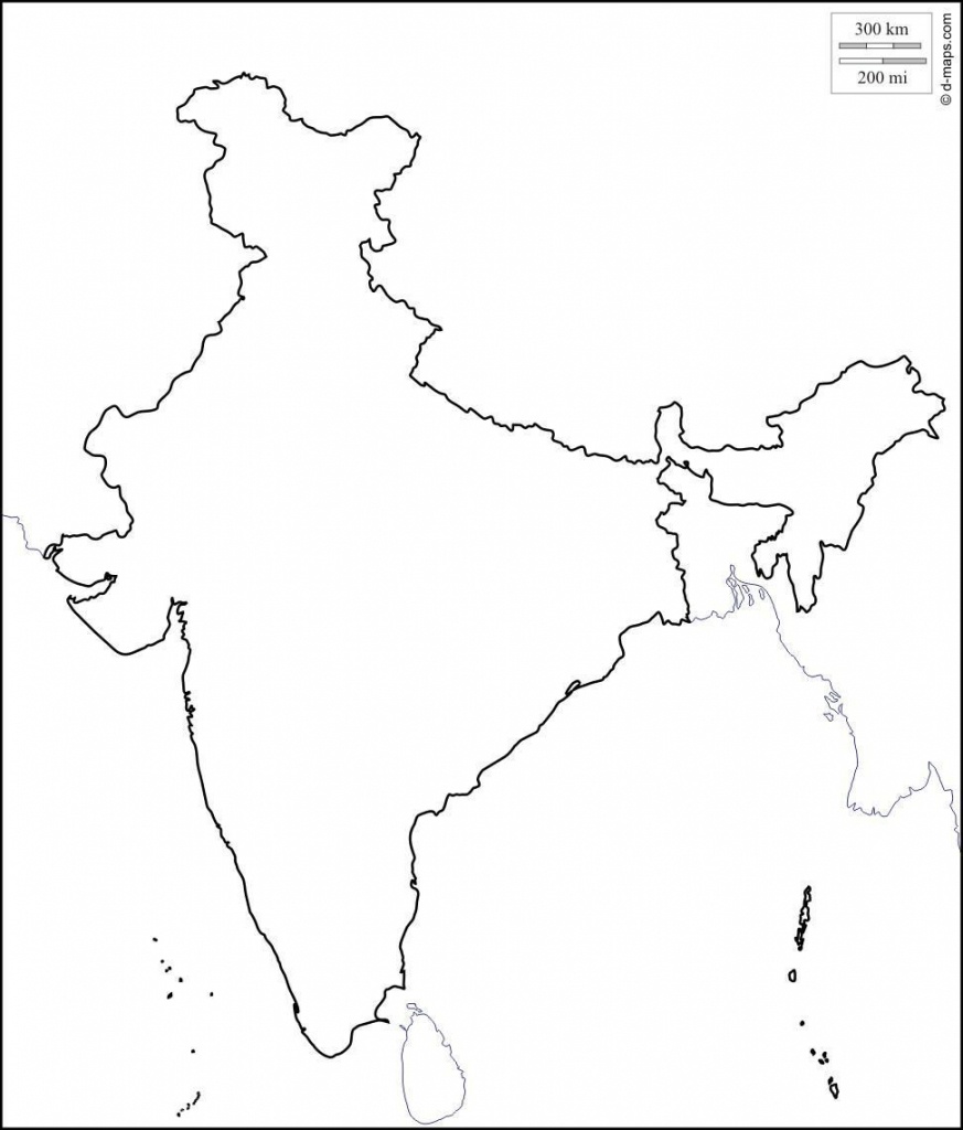 Blank Physical Map Of India | Dehazelmuis - Physical Map Of India Printable
