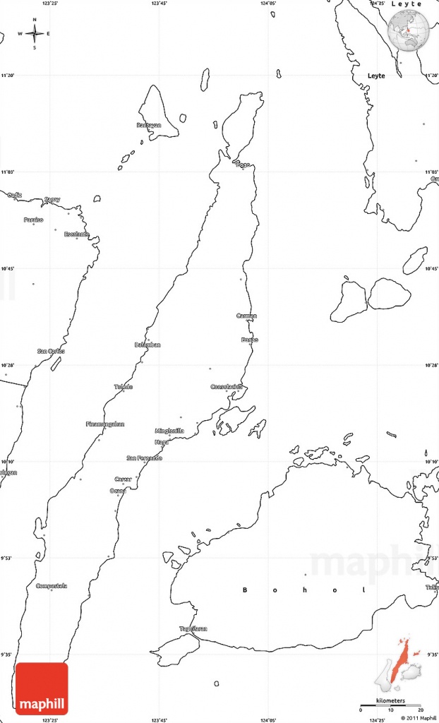 Blank Simple Map Of Cebu - Cebu City Map Printable