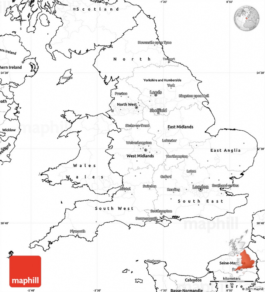 Printable A4 Map Of England