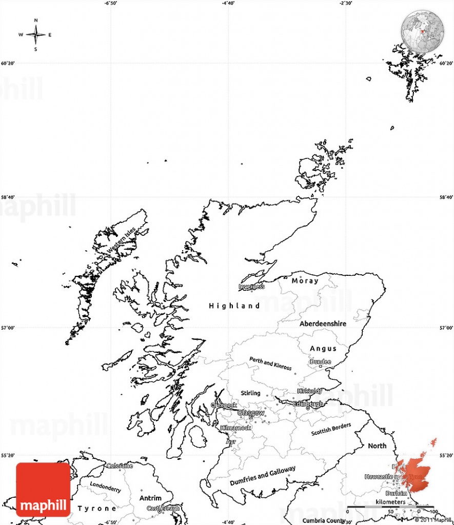 Blank Simple Map Of Scotland - Blank Map Of Scotland Printable