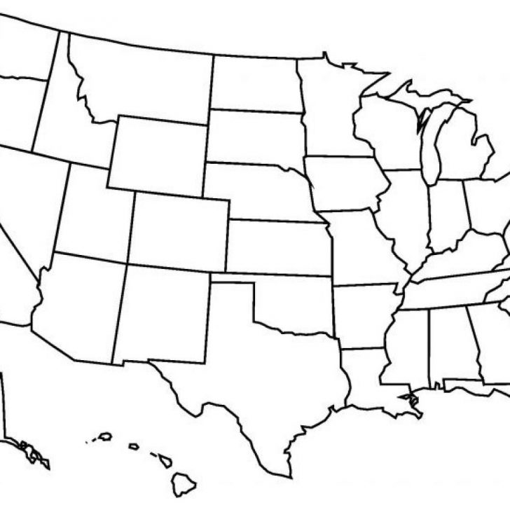 Blank Us State Map Printable