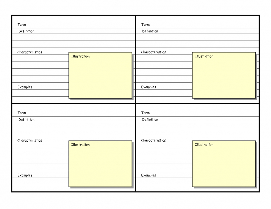 Blank Vocabulary Card Template | Frayer Models | Vocabulary Flash - Vocabulary Maps Printable Free