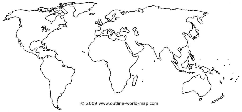 Blank World Map Image With White Areas And Thick Borders - B3C | Ecc - Printable Blank World Map For Kids