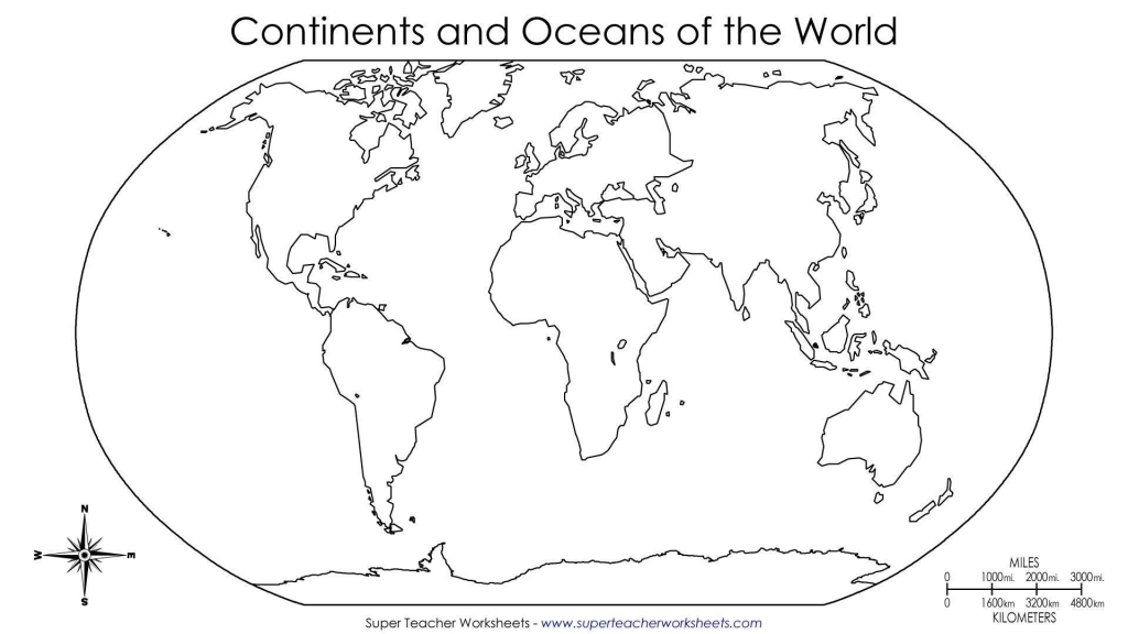 Blank World Map To Fill In Continents And Oceans Archives 7Bit Co - Blank Map Of The Continents And Oceans Printable