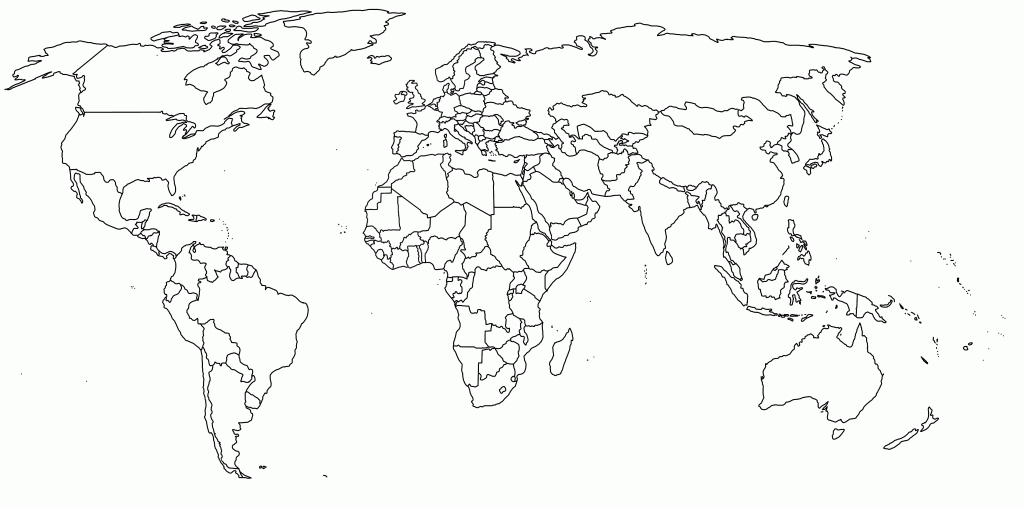 Blank World Map With Countries Outlined - Eymir.mouldings.co - Printable World Map No Labels