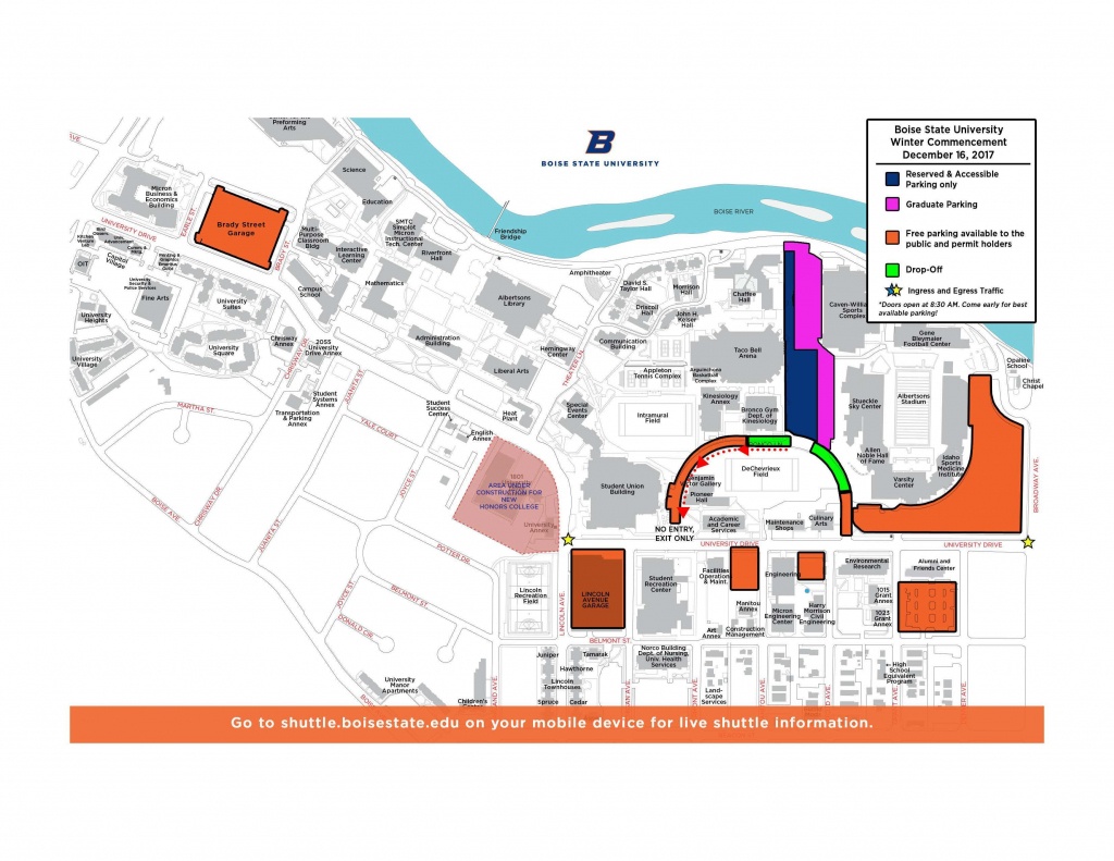 Boise State University Printable Campus Map Free Printable Maps