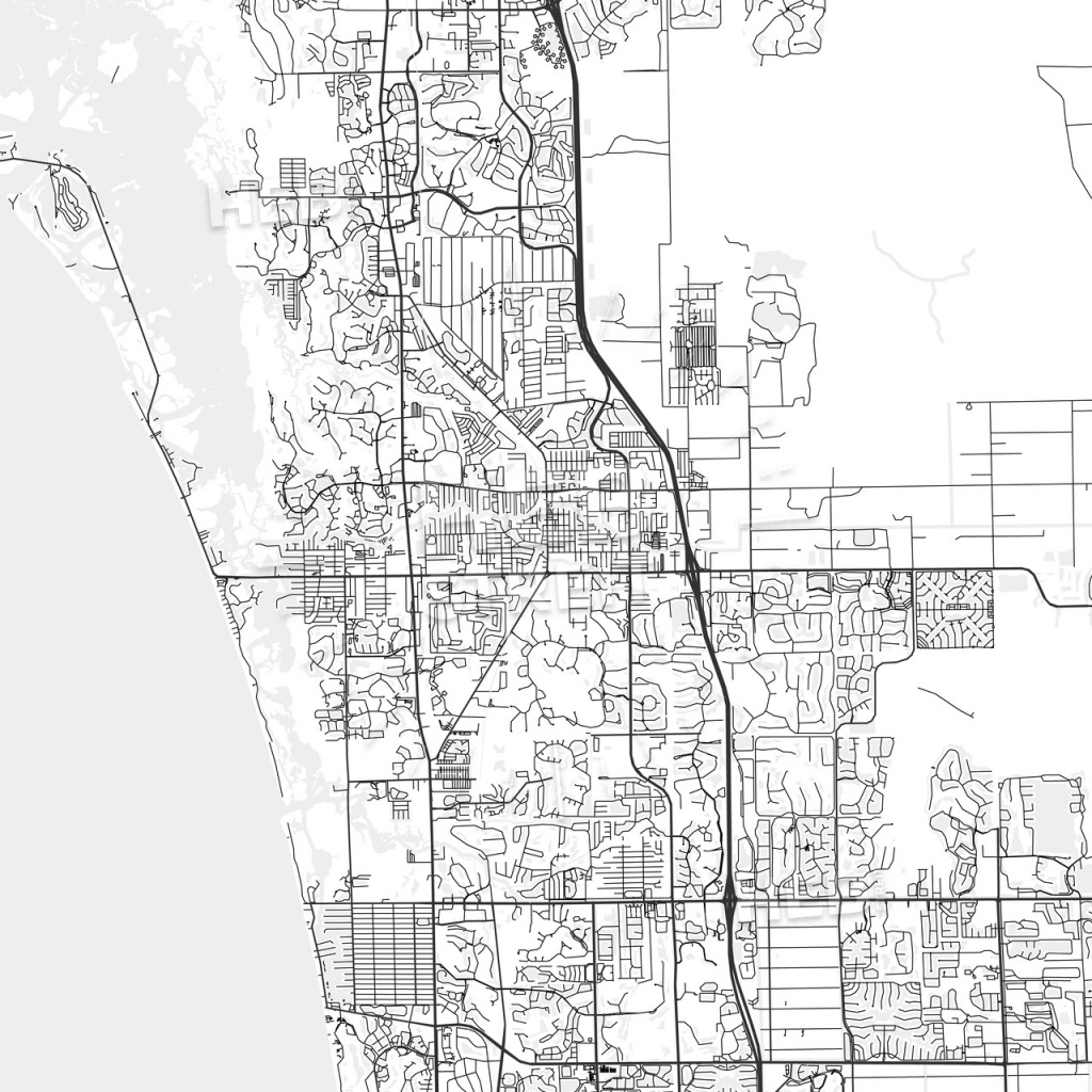Bonita Springs, Florida - Area Map - Light | Hebstreits Sketches - White Springs Florida Map