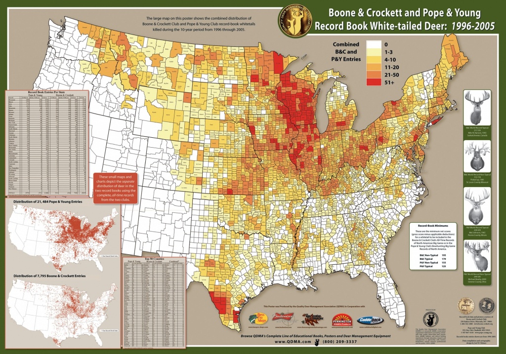Boone &amp;amp; Crockett And Pope &amp;amp; Young Distribution Map 1996-2005 - Mule Deer Population Map Texas