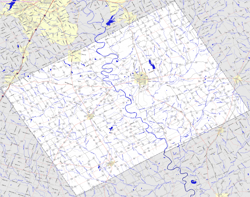 Bridgehunter | Falls County, Texas - Falls County Texas Map