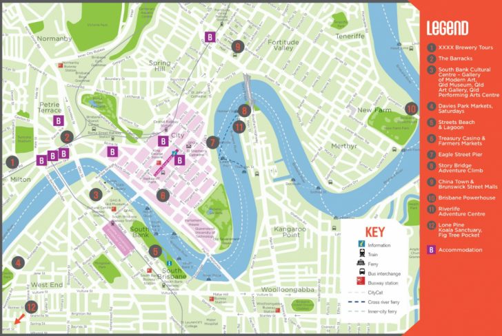 Brisbane Cbd Map Printable