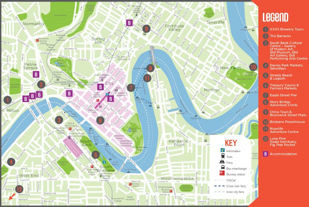 Brisbane Maps | Australia | Maps Of Brisbane - Brisbane City Map Printable