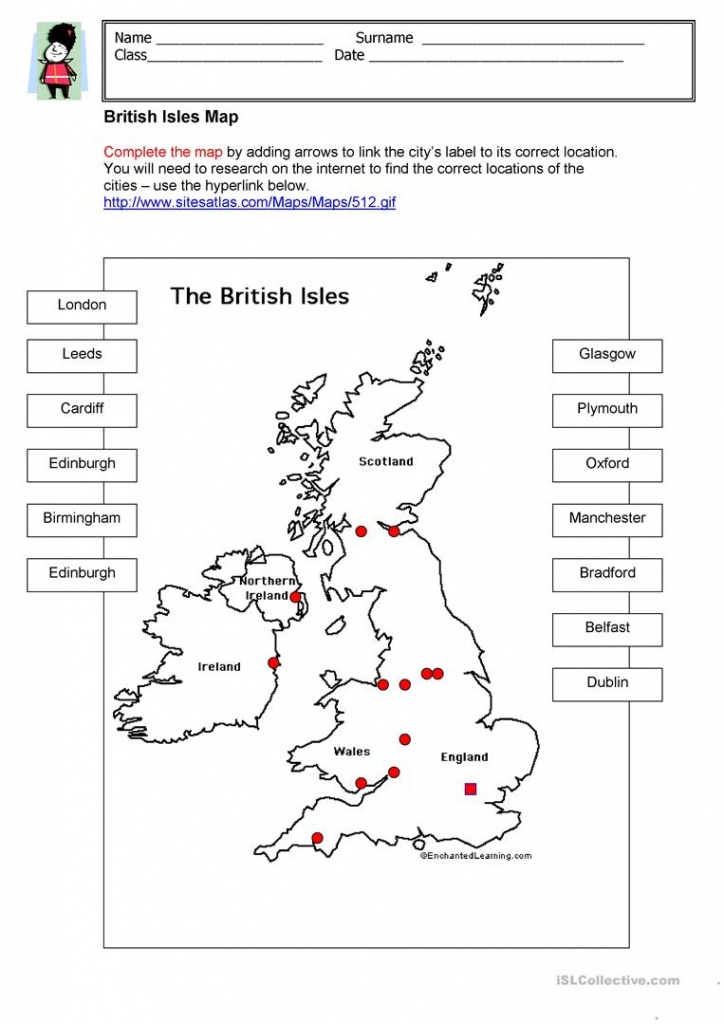 British Isles Map Worksheet - Free Esl Printable Worksheets Made - Free Printable Map Worksheets