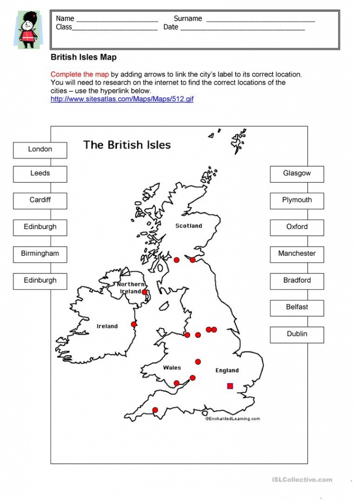 British Isles Map Worksheet - Free Esl Printable Worksheets Made - Printable Map Worksheets