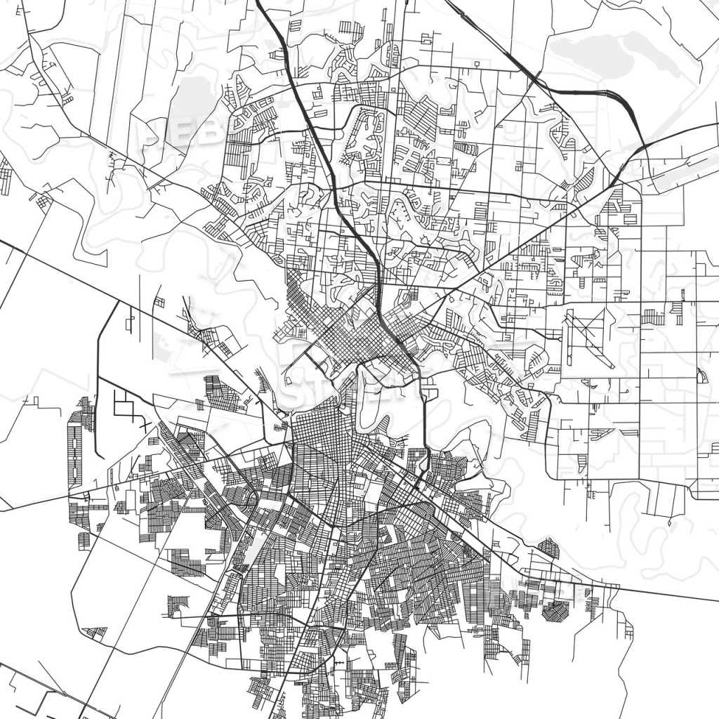 Brownsville, Texas - Area Map - Light | Hebstreits Sketches - Map Of Brownsville Texas Area