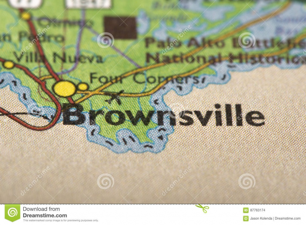 Brownsville, Texas On Map Stock Photo. Image Of Print - 87763174 - Map Of Brownsville Texas Area