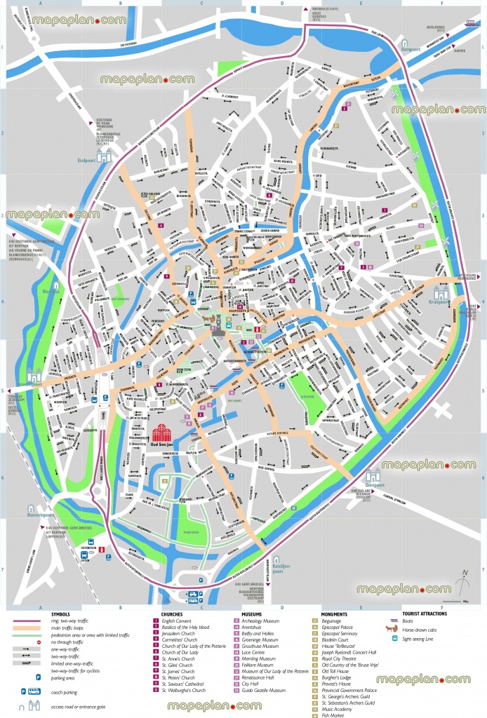Bruges Map - Bruges Sightseeing Printable Virtual 3D Free Map For - Bruges Map Printable