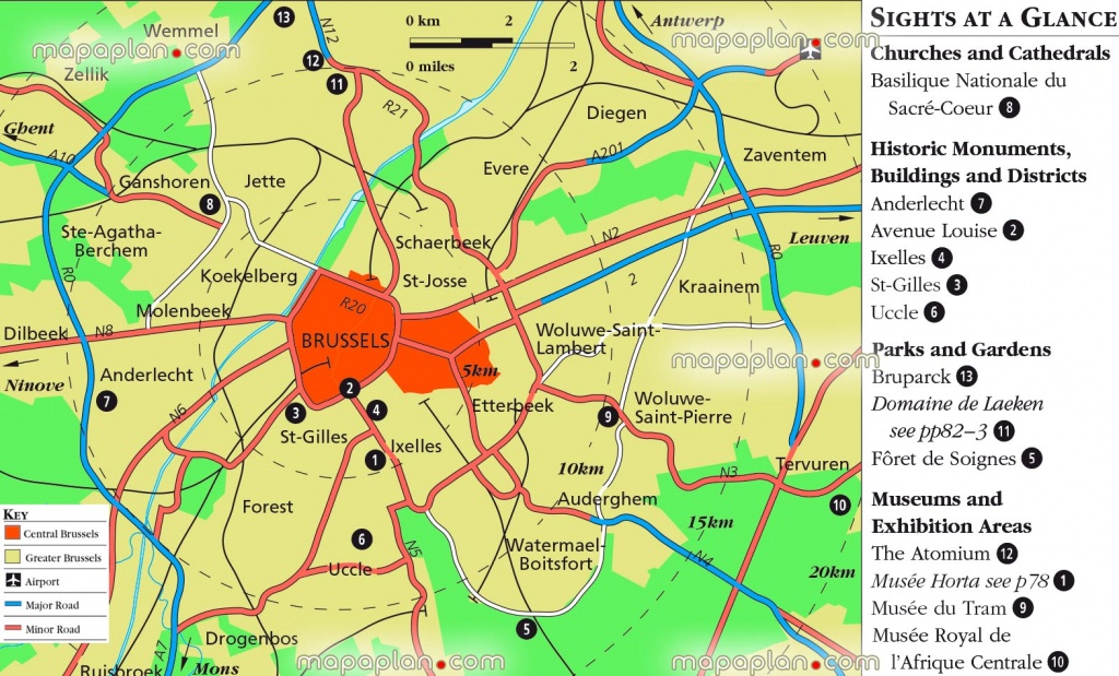 Brussels Map - Greater Brussels Metropolitan Area Free To Download - Tourist Map Of Brussels Printable