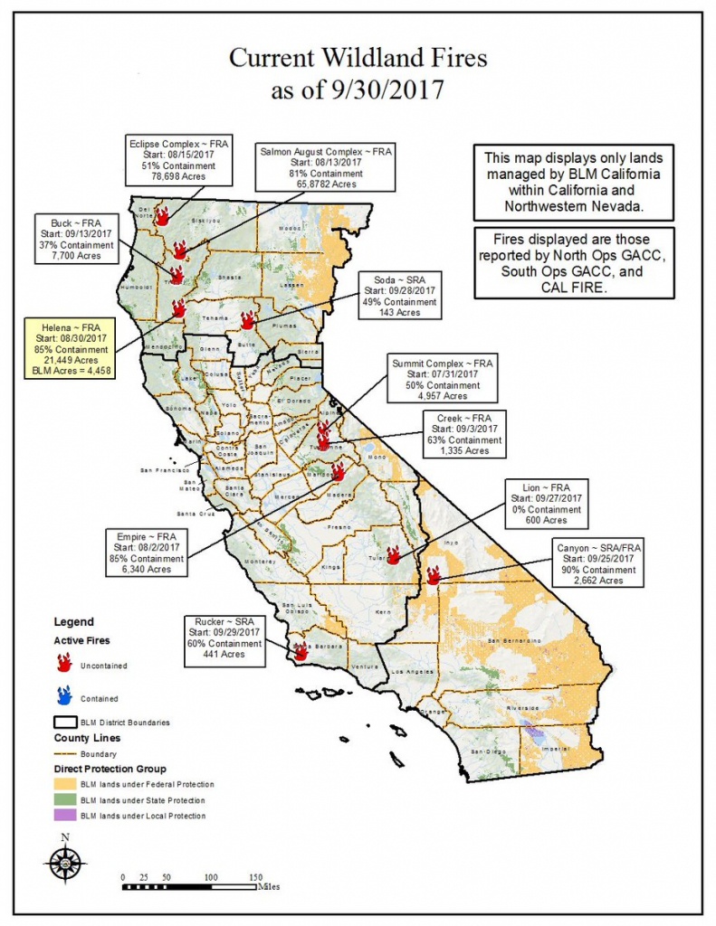 Bureau Of Land Management California On Twitter: &amp;quot;9/30 Wildfire Map - California Public Lands Map