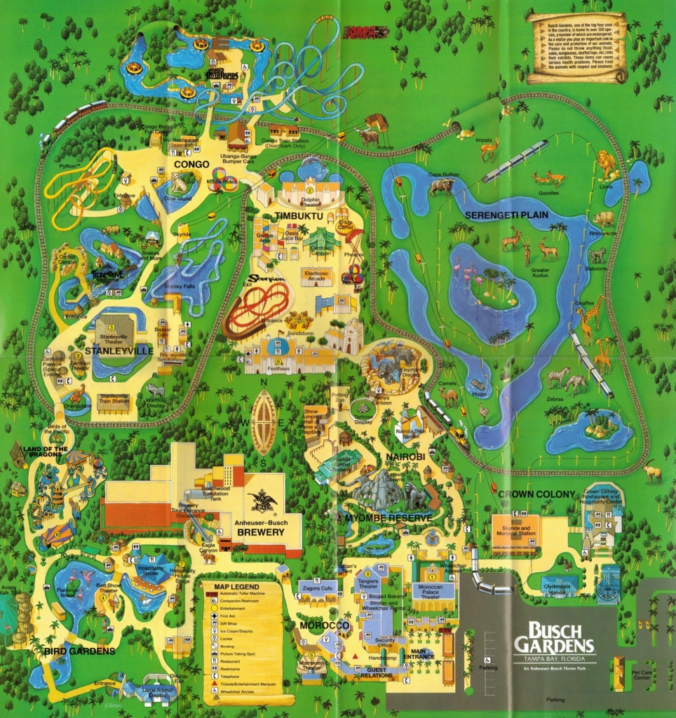 Busch Garden Tampa Map And Travel Information | Download Free Busch - Bush Garden Florida Map