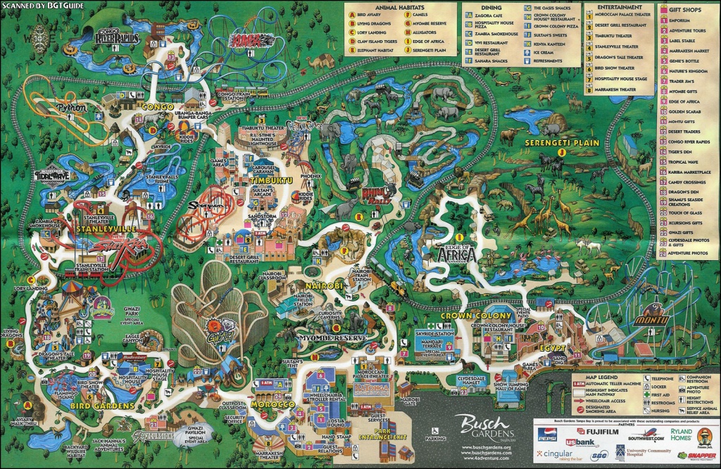 Busch Gardens Tampa - Markus Ansara - Brookgreen Gardens Printable Map
