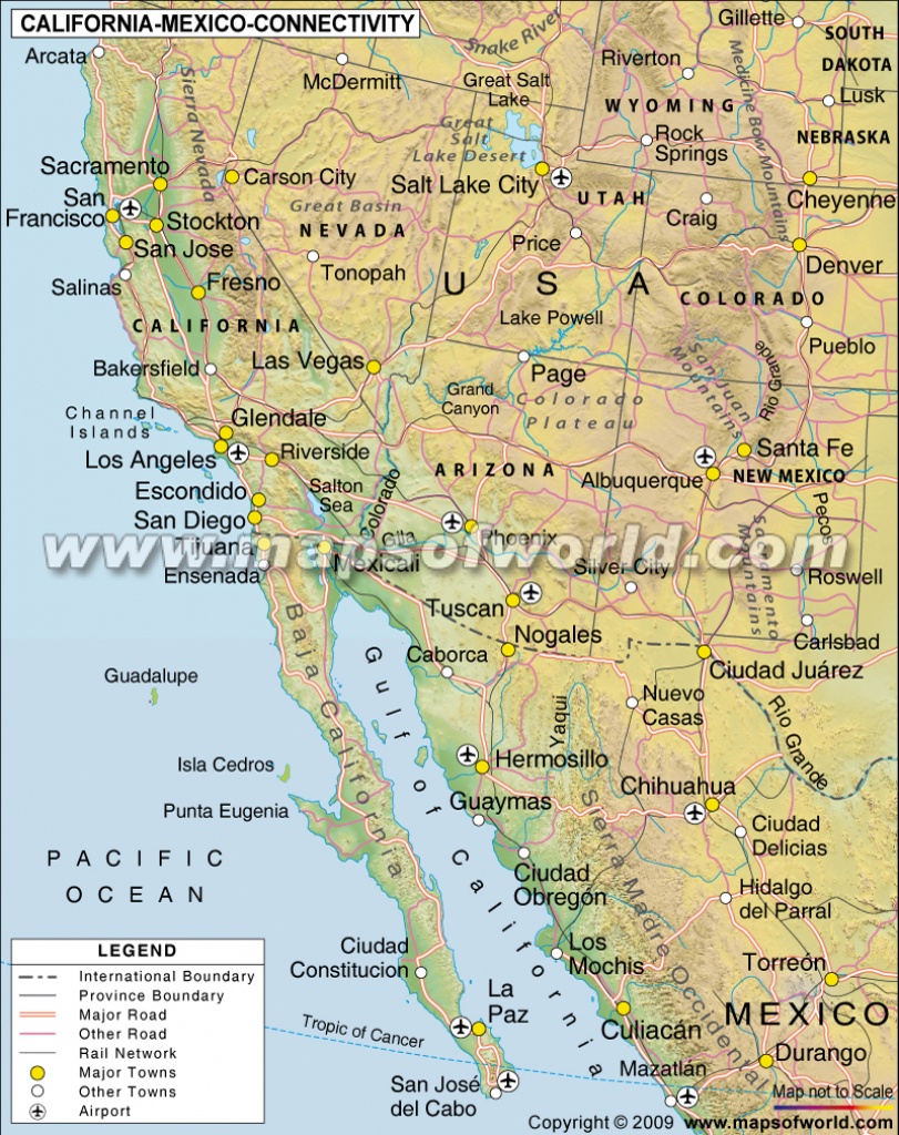 Buy California – Mexico Connectivity Map - Buy Map Of California