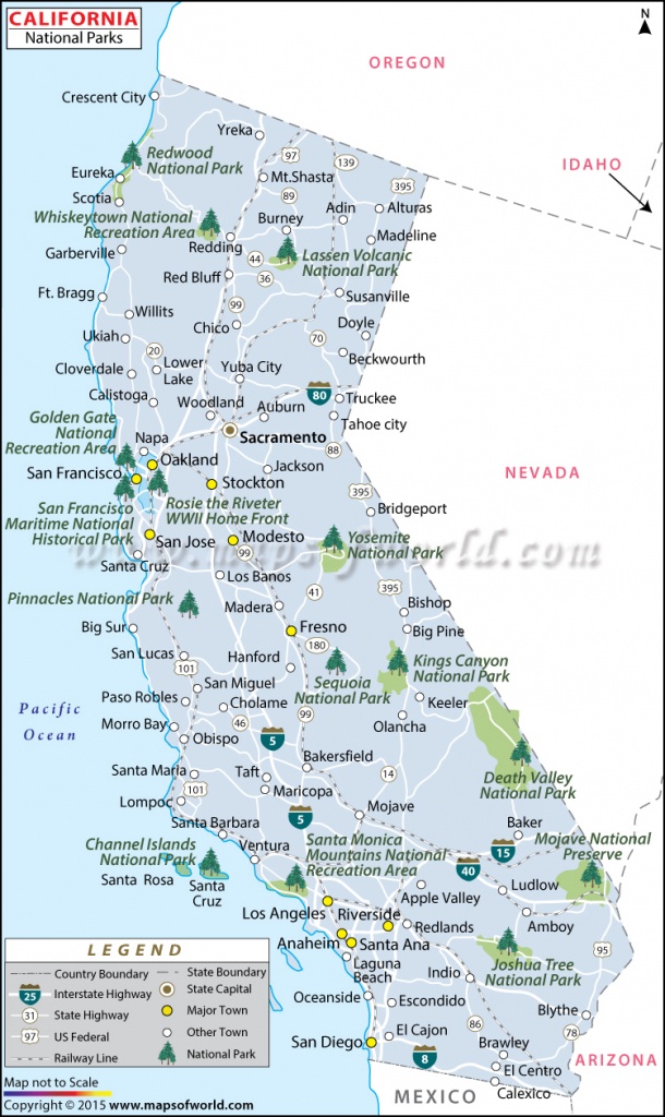 Buy California National Parks Map - Map Of California Parks