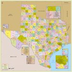 Buy Texas Zip Code With Counties Map   Texas Zip Code Map