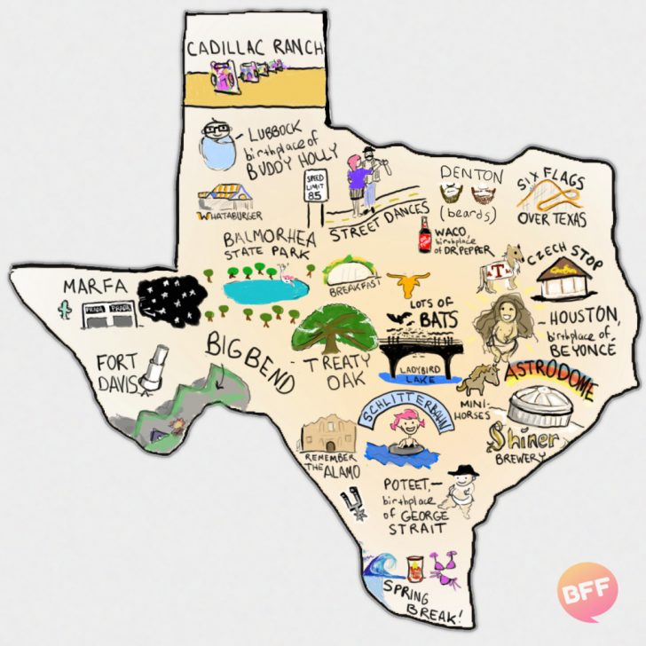 Cadillac Ranch Texas Map