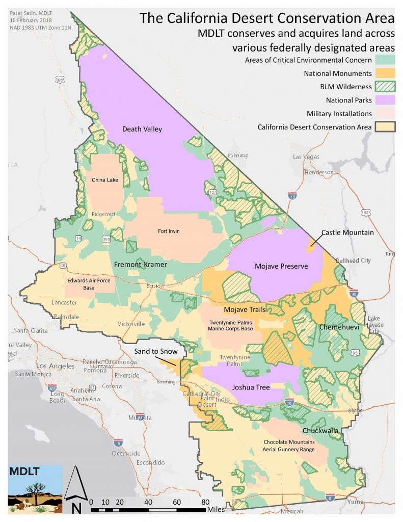 Ca Desert Conservation Area Map - Mdlt - California Public Lands Map