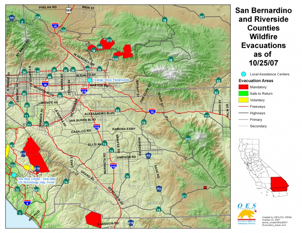 Ca Oes, Fire - Socal 2007 - Riverside California Fire Map