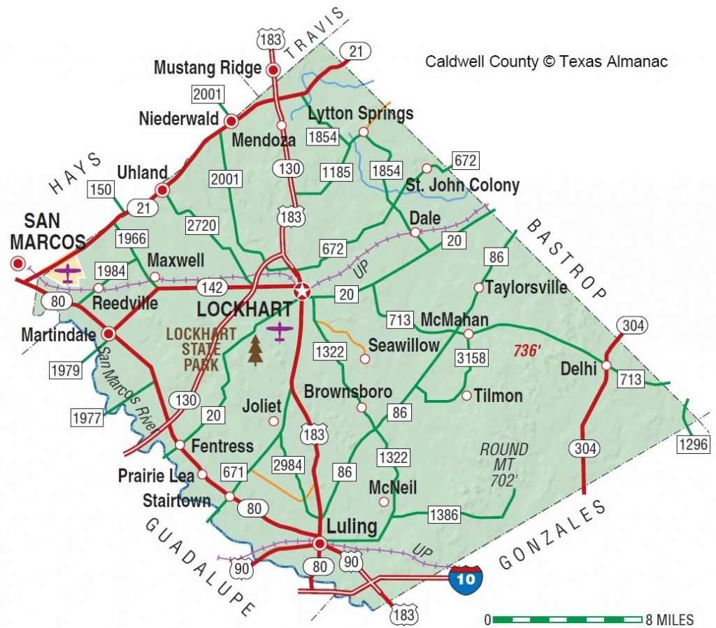 Caldwell County | The Handbook Of Texas Online| Texas State - Luling Texas Map