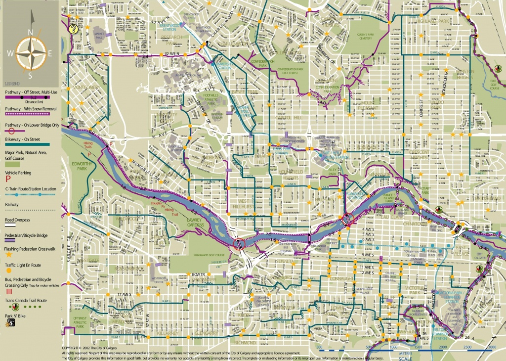 Calgary Cycling Map - Printable Map Of Calgary