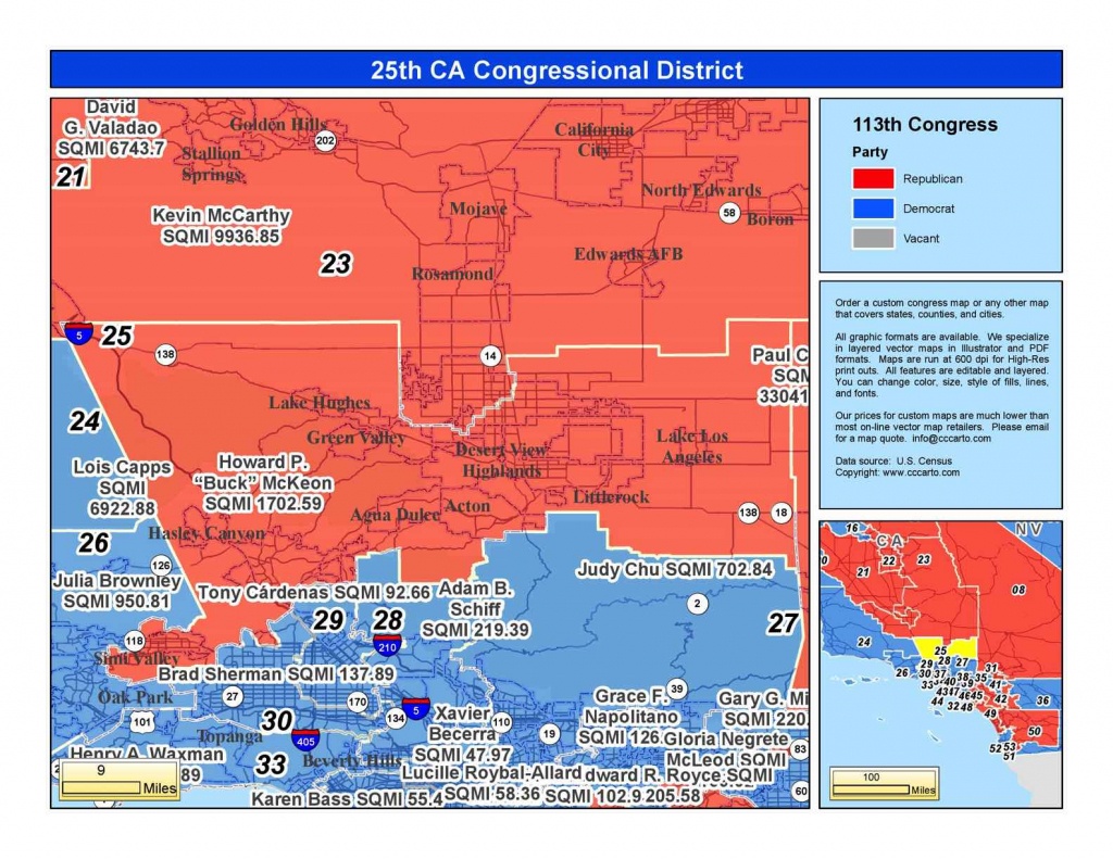 California 25Th Congressional District - Steve Knight (R) District - California 25Th District Map