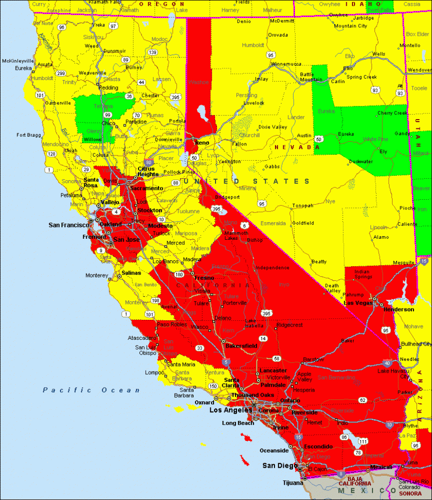 California Air Quality Map - Air Quality Map For California