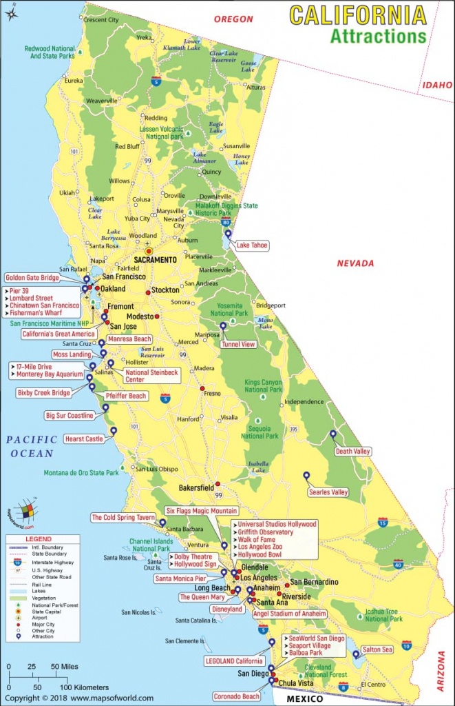 California Attractions, Things To Do In California And Places To Visit - California Sightseeing Map