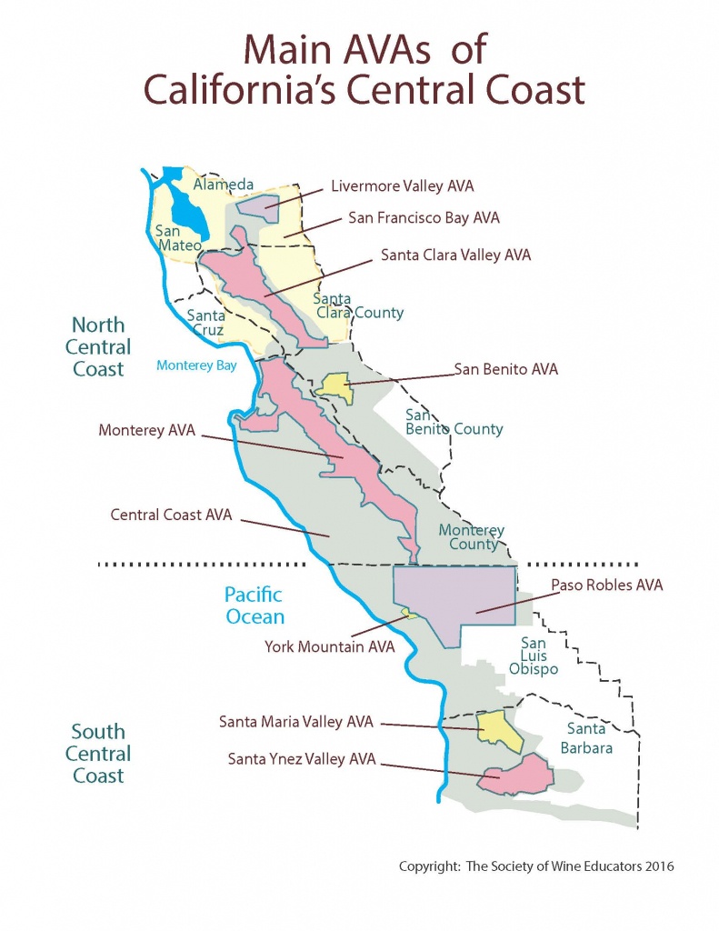 California—Central Coast: Swe Map 2018 – Wine, Wit, And Wisdom - Central California Wineries Map