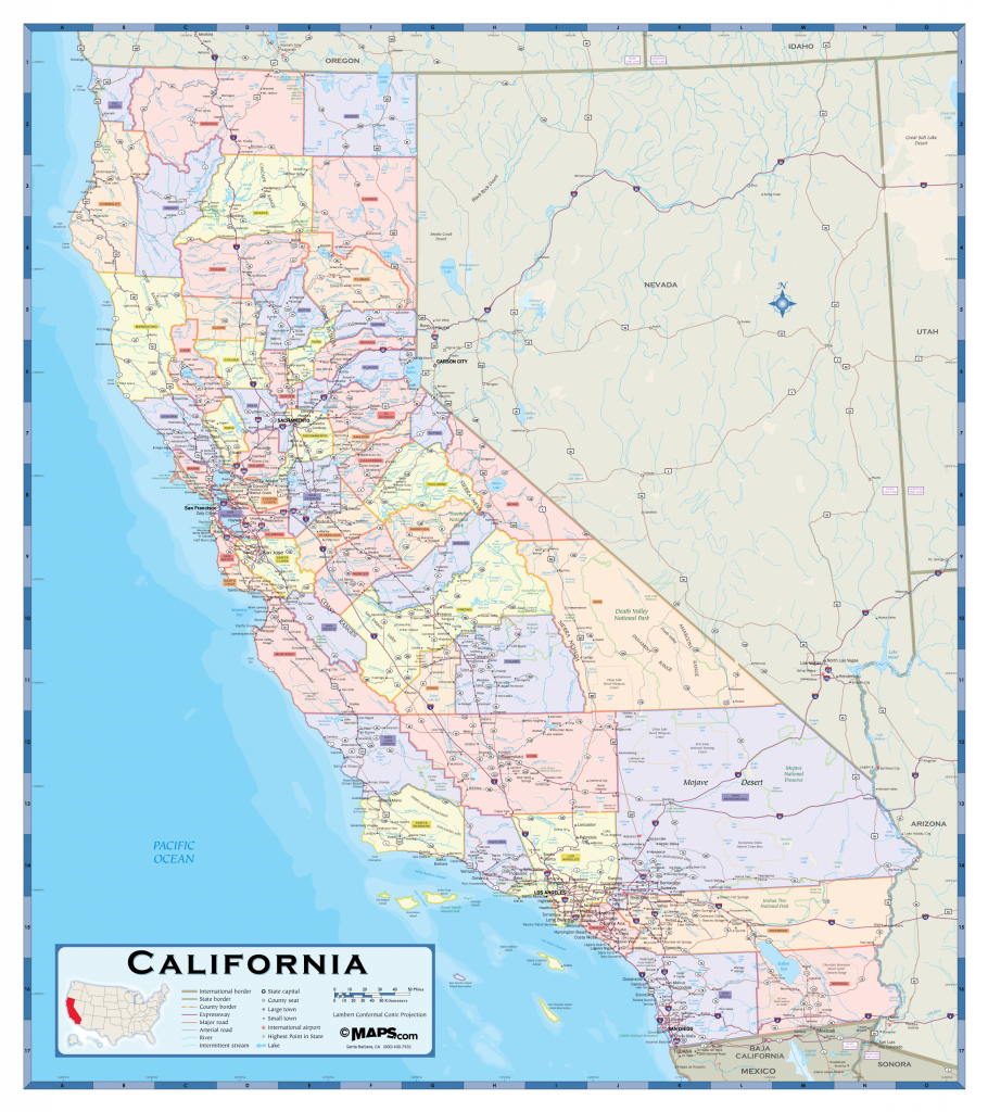 California County Wall Map - Maps - Northern California Wall Map
