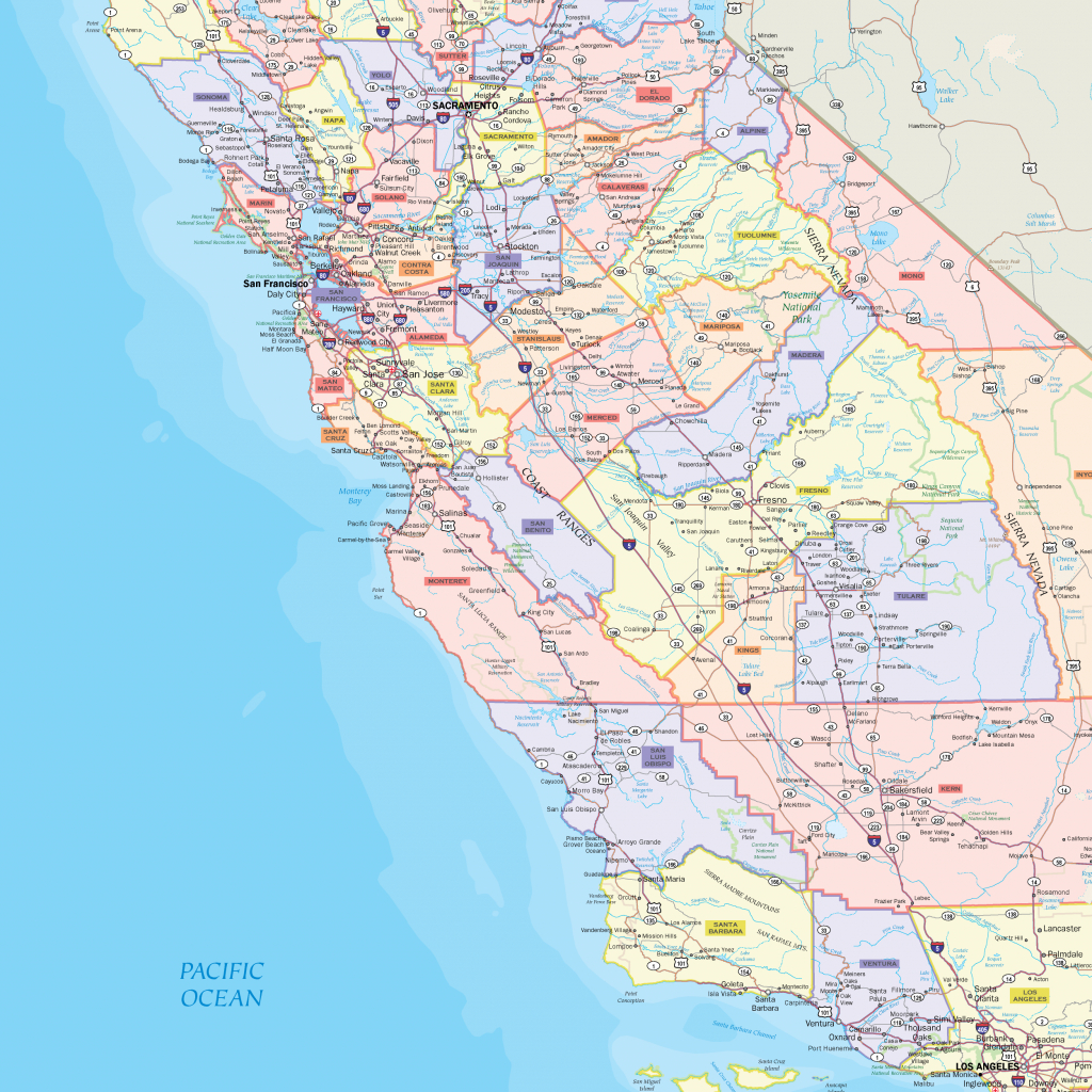 California County Wall Map - Maps - Southern California Wall Map