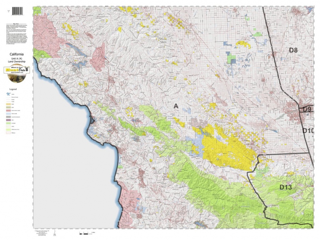 California Deer Hunting Zone A(4) Map - Huntdata Llc - Avenza Maps - California D8 Hunting Zone Map