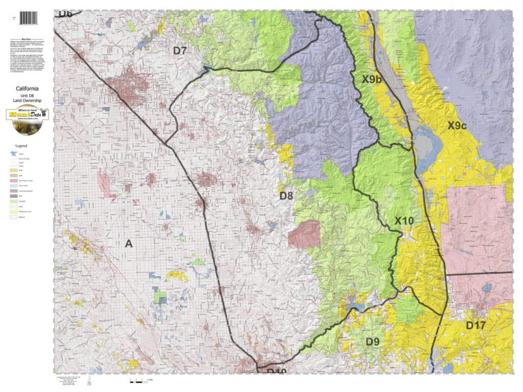 California Deer Hunting Zone D8 Map - Huntdata Llc - Avenza Maps - California Hunting Map