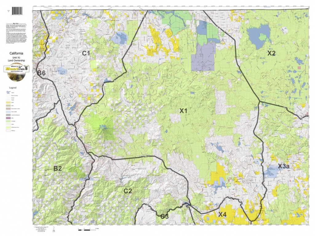 California Deer Hunting Zone X1 Map - Huntdata Llc - Avenza Maps - California Deer Hunting Map