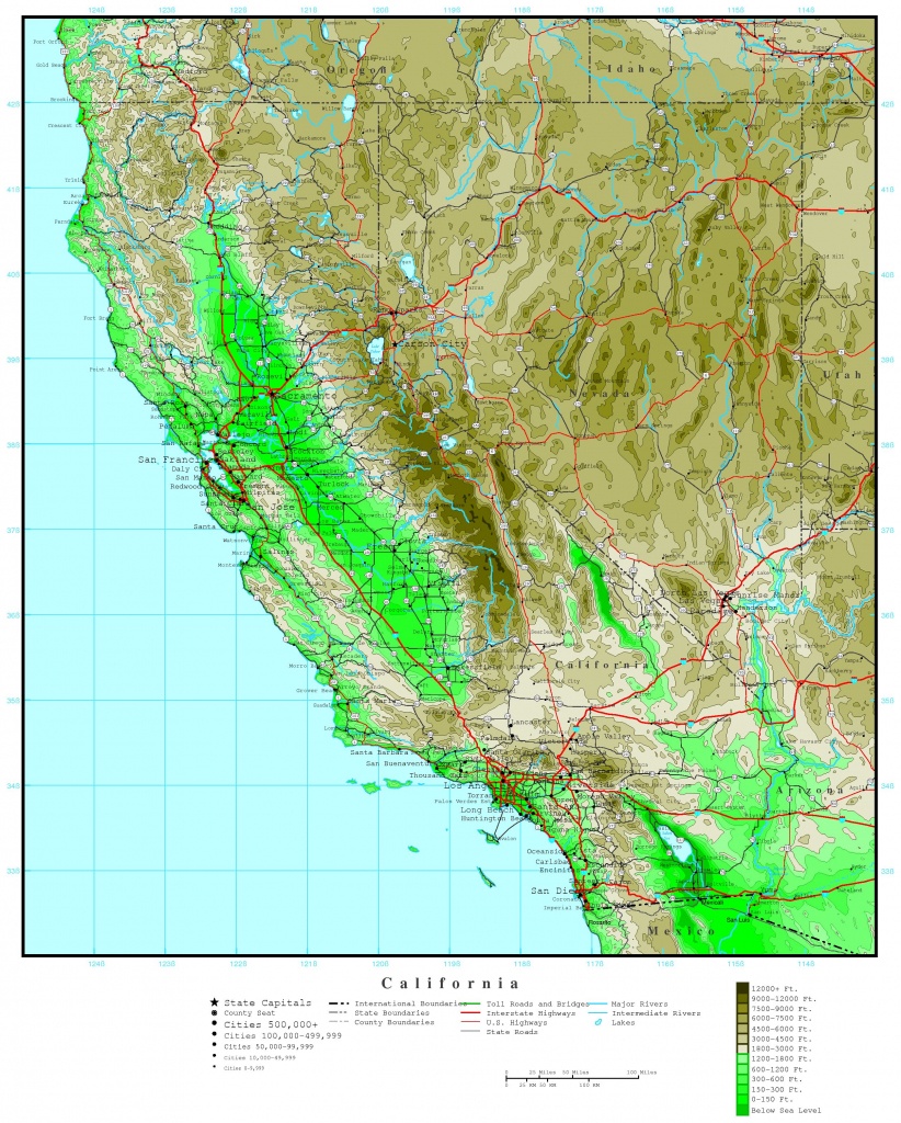 California Elevation Map