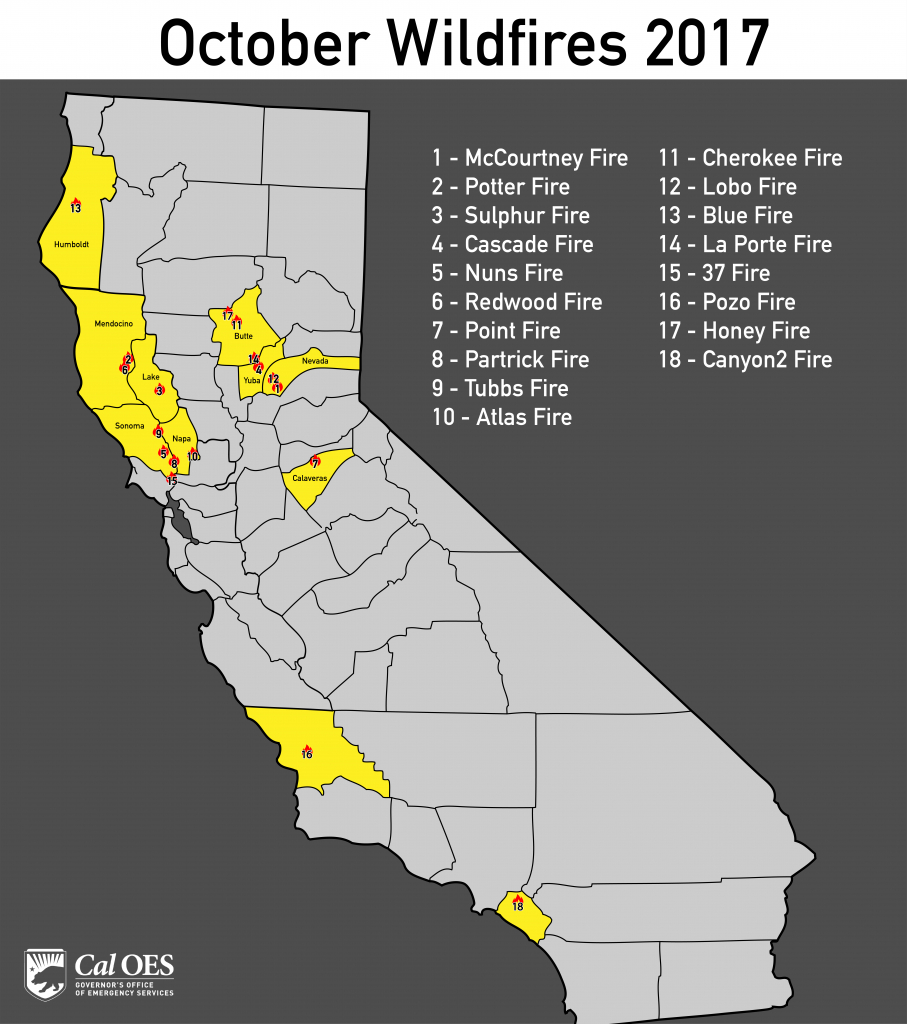 California Fires: Map Shows The Extent Of Blazes Ravaging State&amp;#039;s - Fires In California 2017 Map