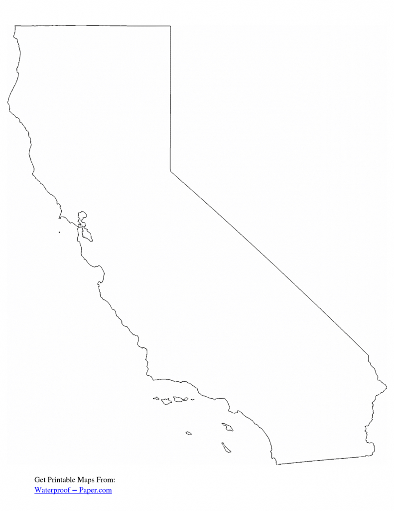 California Free State Printables | Free Printable California Outline - California Map Pdf