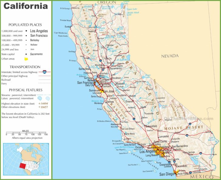 California Landforms Map