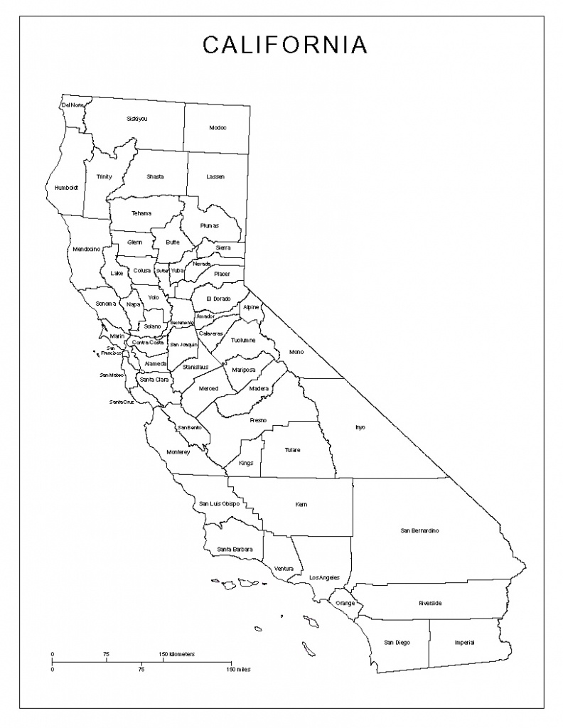 California Labeled Map - California Outline Map Printable